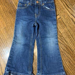 Ruffle Flare Blue Jeans Adjustable Waist Size 3T